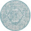 Tapis intérieur / extérieur en polypropylène tissé à la machine oriental bleu / gris-2119747547