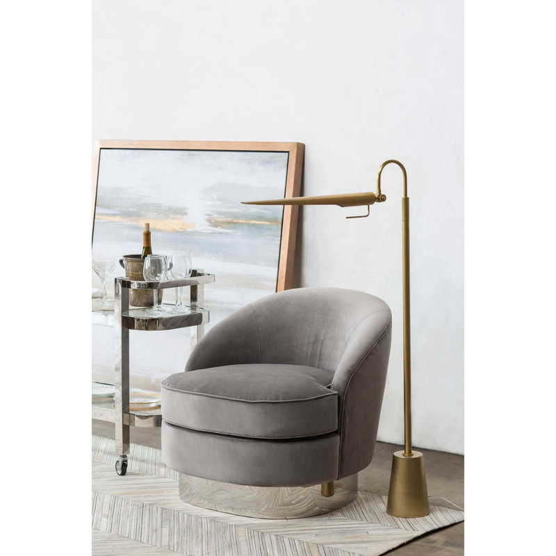 Raven Floor Lamp, Natural Brass