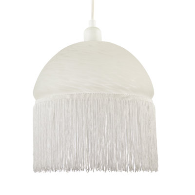 14 cm H Drum Glass Pendant Shade ( No Direct Attachment Method ) in White
