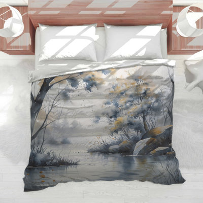 Édredon Watercolor Forest Scene