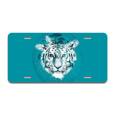White Tiger Aluminum Licence Plate| Licence Plate 12" X 6"