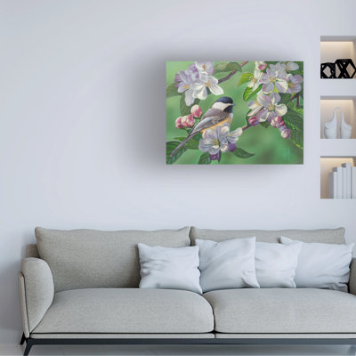 Jeff Hoff Apple Blossom Chickadee Canvas Art