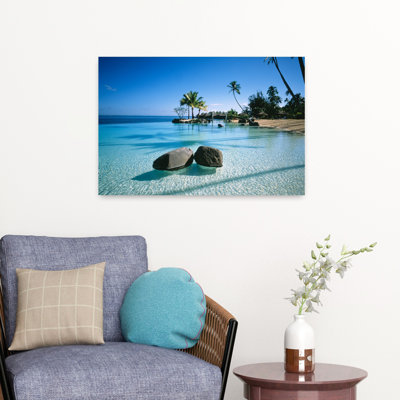 Bay Isle Home™ Resort Tahiti French Polynesia Peaceful Tranquil Abstract Palm Tree Beach Ocean Art