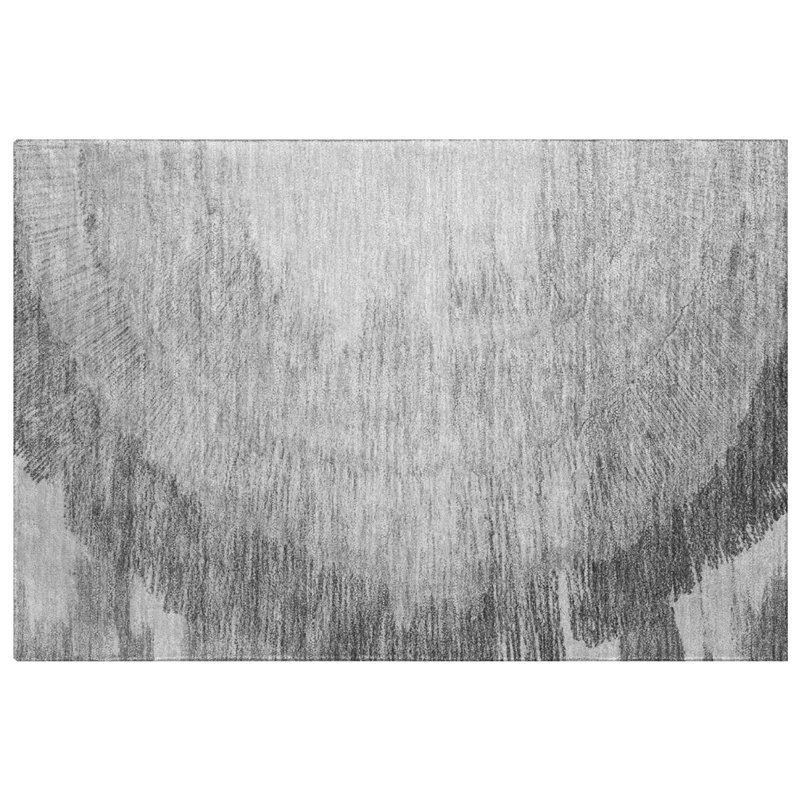 Tapis à poil long de qualité supérieure lavable à la machine ADS650, Grey, 1'8" x 2'6"