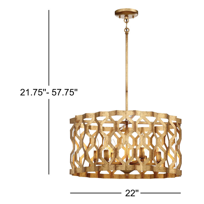 Lustre cylindrique unique et remarquable à 5 lumières Coronade