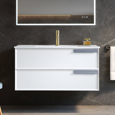 Meuble-lavabo mural simple 36 po avec lavabo