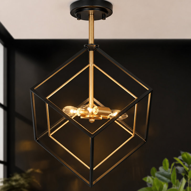 Plafonnier semi-encastré 3 lumières 15 po