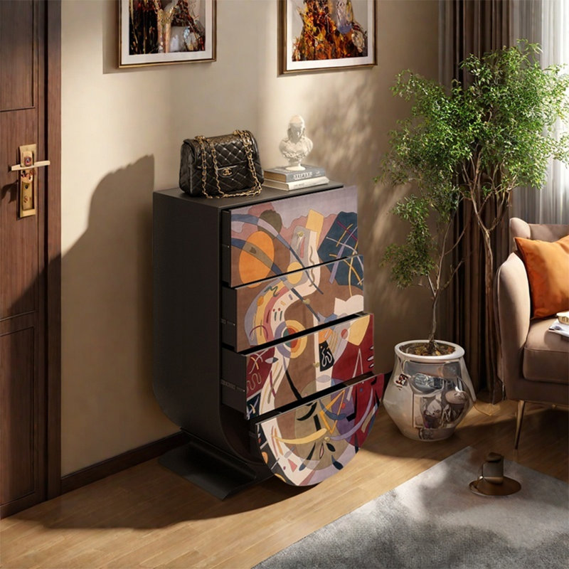 Four-Drawer Solid Wood Storage Cabinet