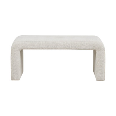 Boucle Waterfall Bench Cream 42"W