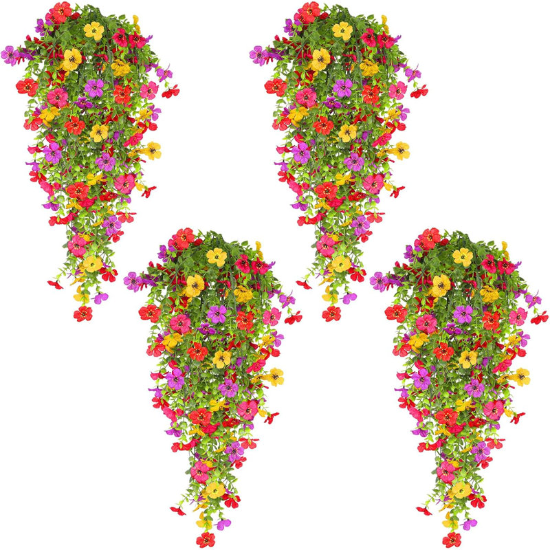 4 pièces de fleurs artificielles pour l'extérieur