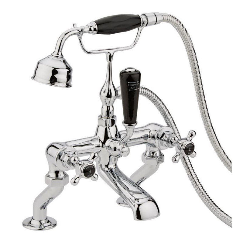 Topaz 3 Handle Deck Bath Shower Mixer Bath Filler with Diverter