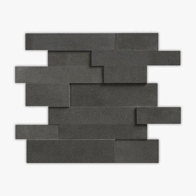 Grey Basalt Honed 3-Dimensional Mosaic
