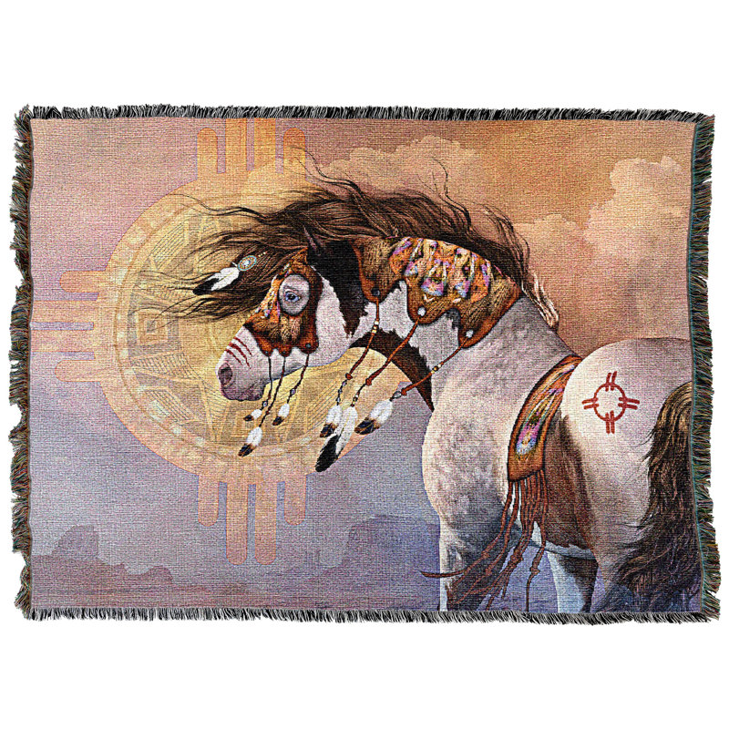 Couverture Pure Country Weavers Suncatcher par Laurie Prindle - Amérindien - jeté en coton tissé à partir de coton - fabriqué aux États-Unis (72 x 54)