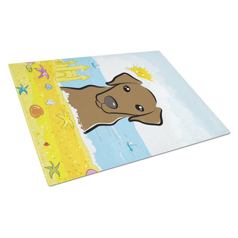 Planche à découper en verre trempé d’été caroline, Labrador chocolat
