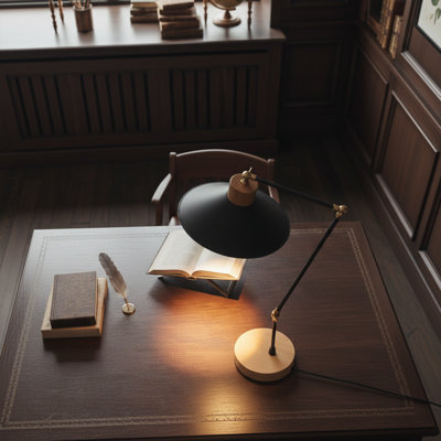 Lampe de travail à bras conique en métal 21 po Aurelius