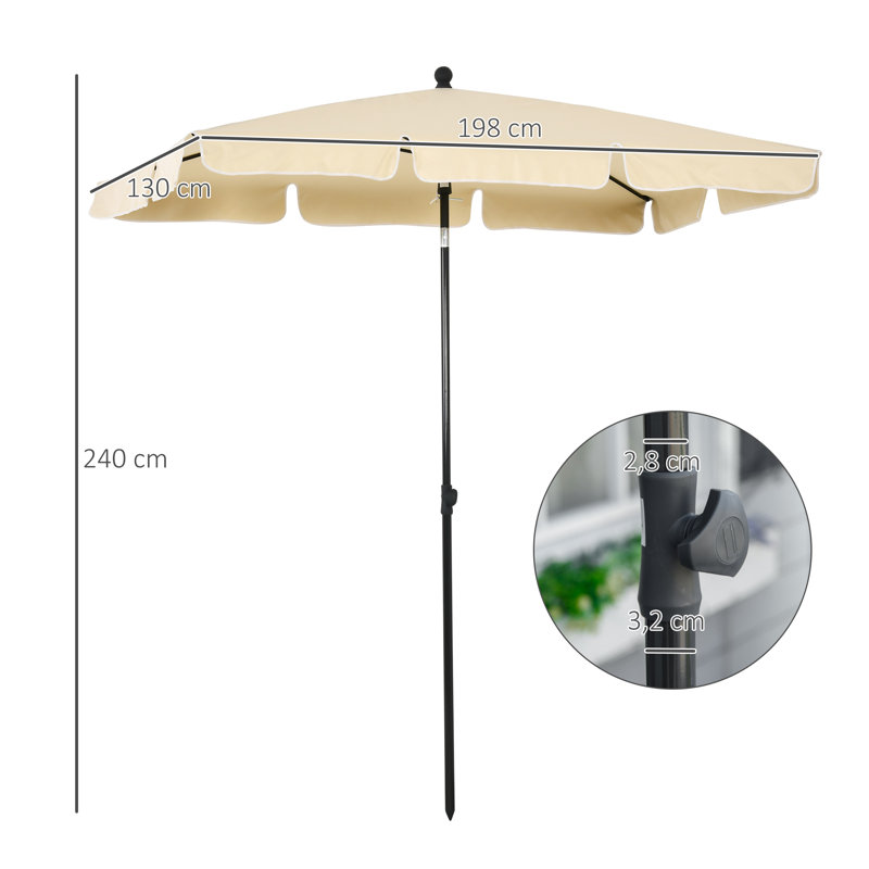 Ahviana 198cm Tilt Market Parasol, Beige