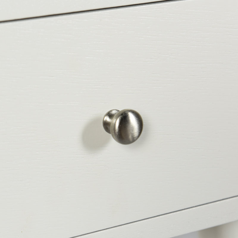 Arthur 17.75 in. Farmhouse White Rectangle Wood End Table with Storage
