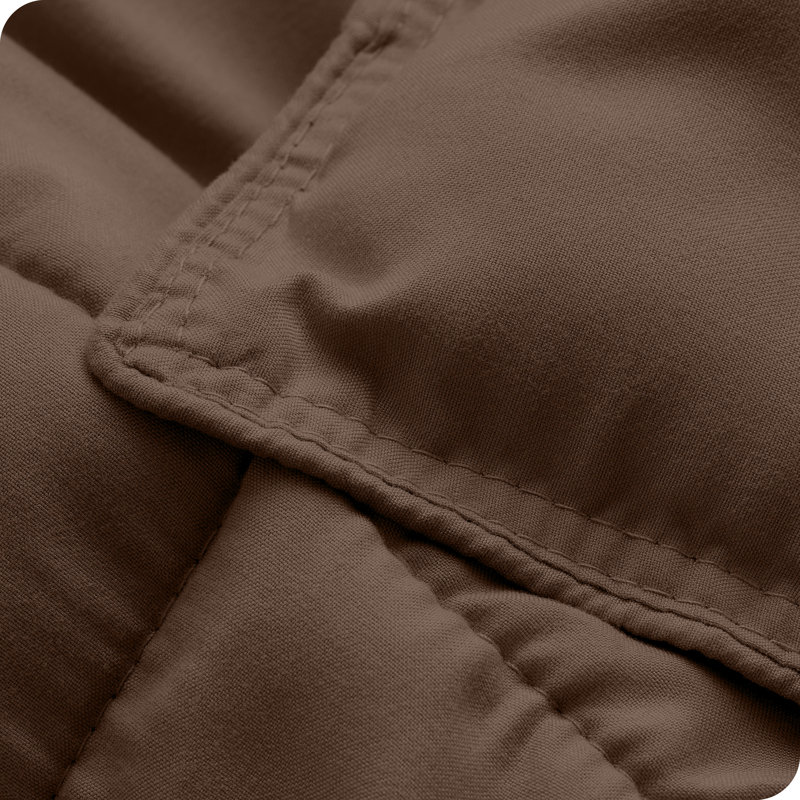 Ensemble d'édredon ultra-doux toutes saisons, Cacao, Édredon surdimensionné pour grand lit et 2 taies