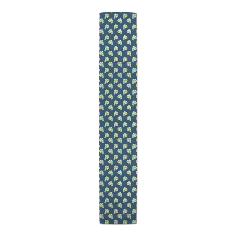 Rectangular Table Runner, 72" x 16", Navy Blue/Green