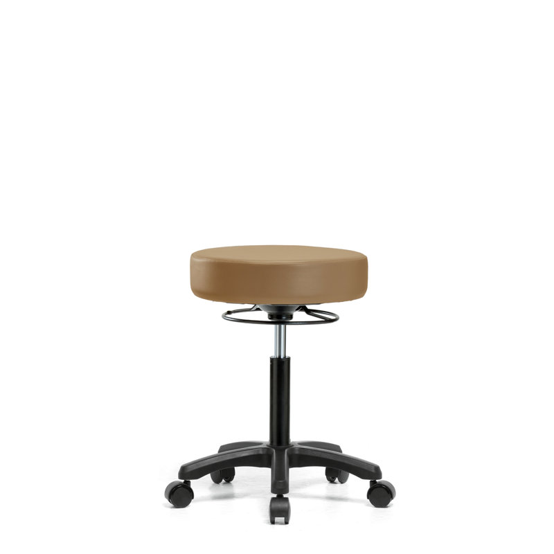 Kaiya Adjustable Height Lab Stool with Wheels, Taupe, Casters