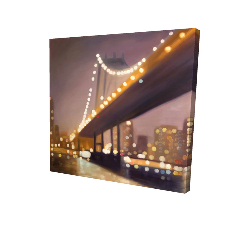 Toile New York la nuit | Art mural romantique romantique