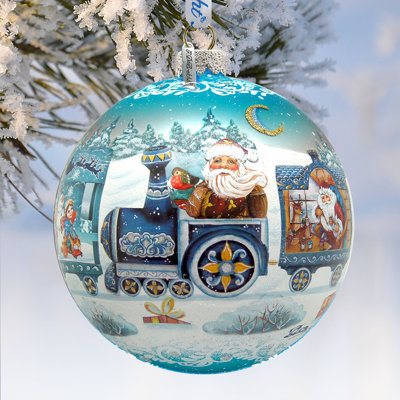 Holiday Splendor 5.5'' Handmade Glass Ball Ornament