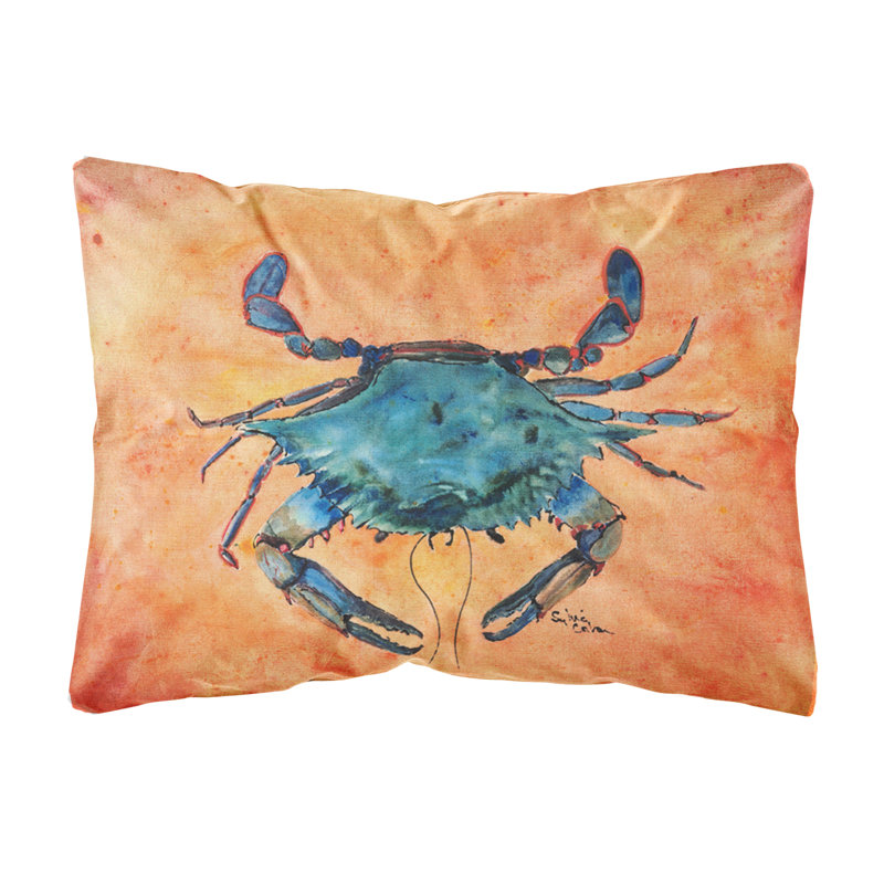 Crab Outdoor Reversible Throw Pillow