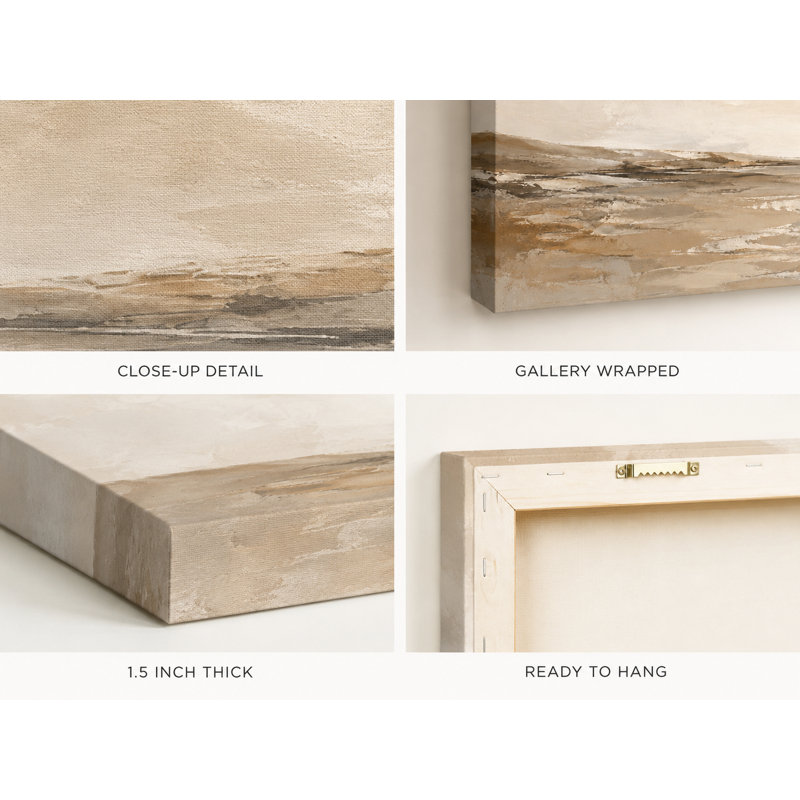 Paysage côtier beige chaleureux enveloppé Iraima, L 55 po x H 27,5 po x P 1,5 po