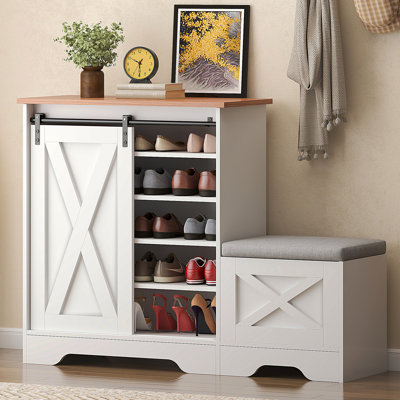Armoire à chaussures, armoire à chaussures d'entrée de maison, armoire de rangement pour balcon d'entrée, étagère à chaussures de grande capacité, blanc