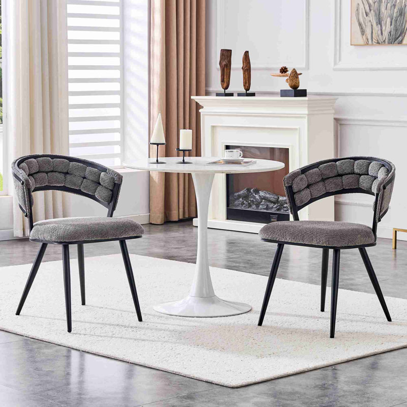 Chaises d'appoint rembourrées modernes pour salle à manger et cuisine 2 pièces, Beige