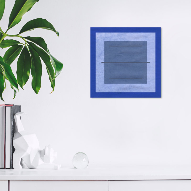 Art mural moderne sur toile Wynwood Studio - Carrés bleus en série pour la décoration intérieure