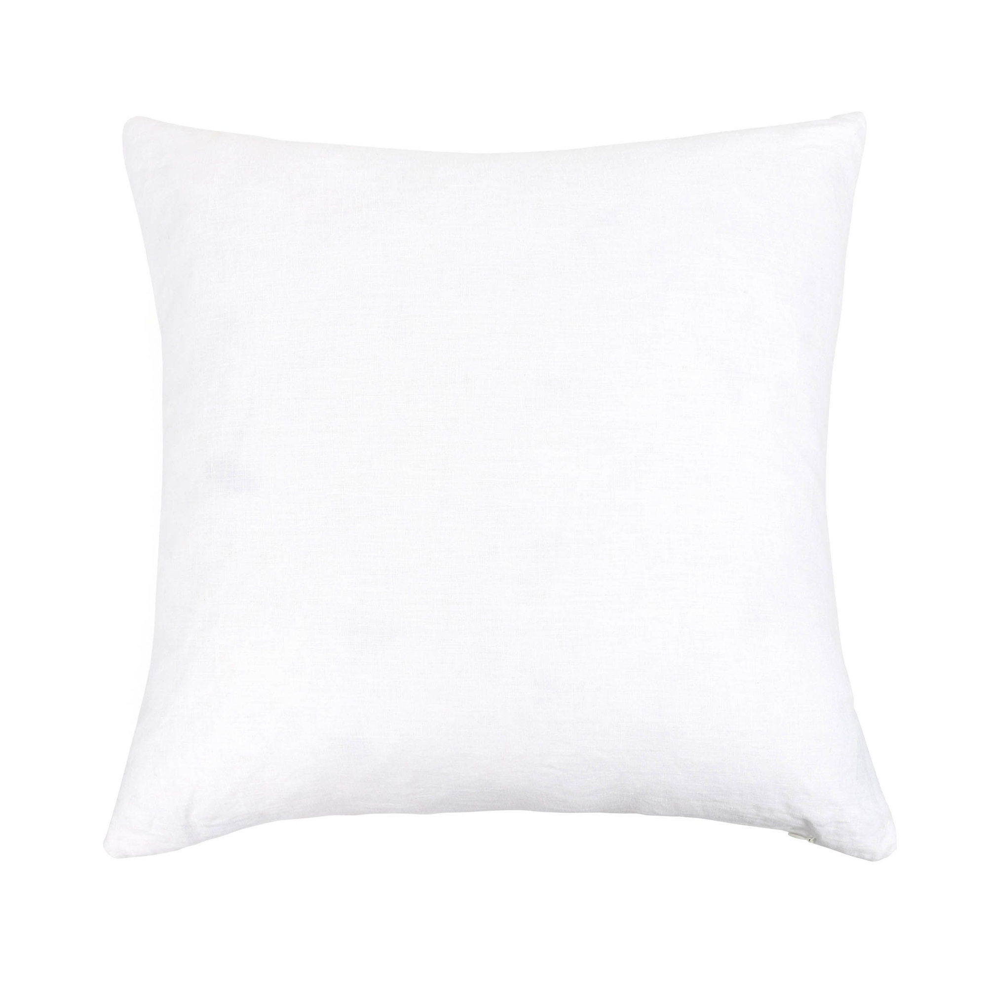 100% French Linen Pillow Sham, White, Square 26"