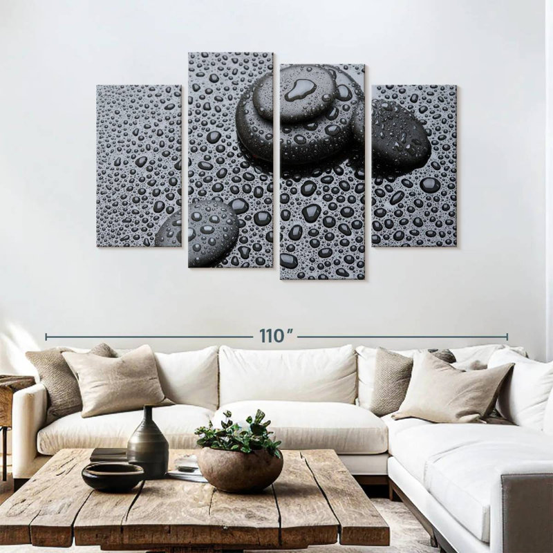 Kerrick Dewy - pierres noires, H 54 po x l 84 po