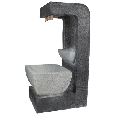 Fontaine d'extérieur à pluie avec éclairage à DEL 26 po avec jardinière