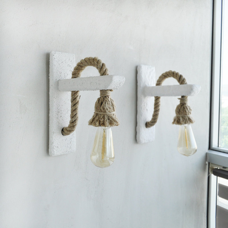 Lacara Elegant Wall Lamp Set (2 Pieces), White, 11.8 x 3.9 x 4.7 inches | 100% Ladin Wood, E 27 Socket Max 200 W | Perfect for Living Room, Bedroom, or Office, Stylish and Functional Lighting Solution