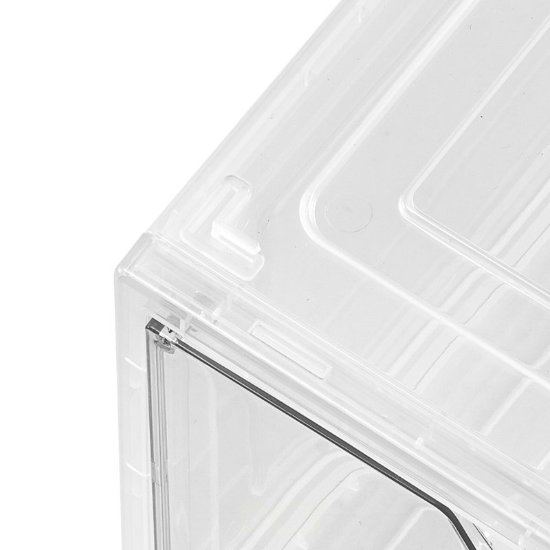 Shoe Storage Boxes 6 Pack Stackable Shoe Boxes US Size 13 Transparent White, Shoe Storage, White