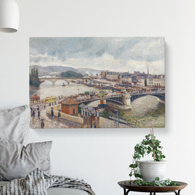 The Pont Boieldieu by Camille Pissarro - Wrapped Canvas