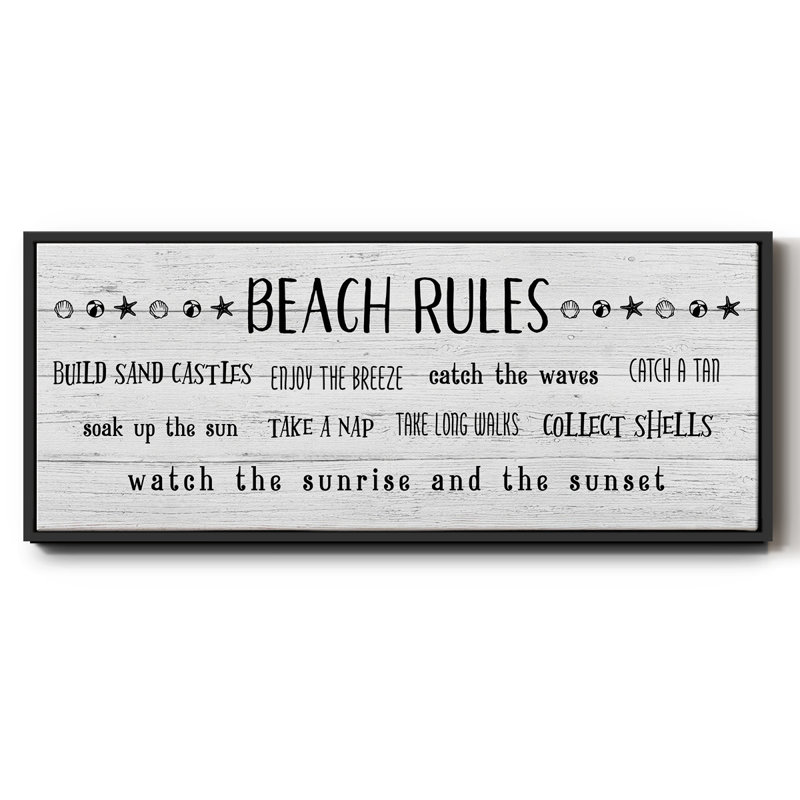 Rules of the Beach - Toile encadrée, H 12 po x l 30 po