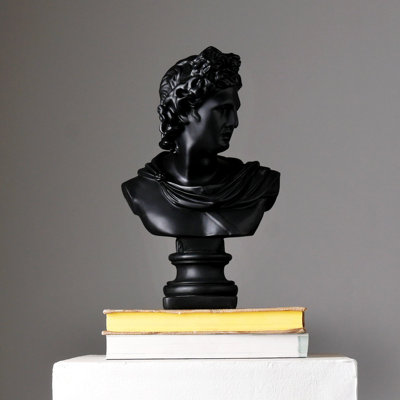 Greco-Roman Classical Bust Sculpture – Matte Resin Decorative Accent (30 cm) 