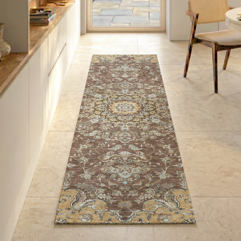 Tapis de qualité supérieure Mayfield AMF2495 Global, Chocolat, Tapis de couloir 2 pi 3 po x 7 pi 6 po
