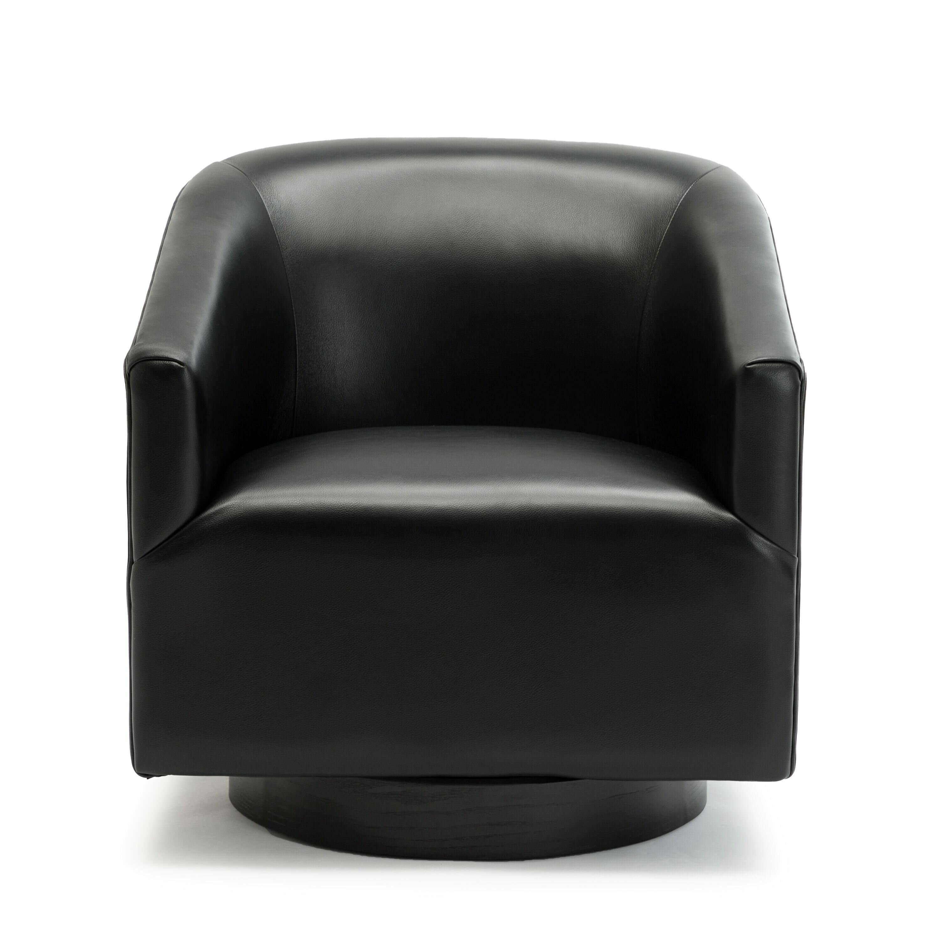 AllModern Hall Vegan Leather Swivel Barrel Chair & Reviews | Wayfair