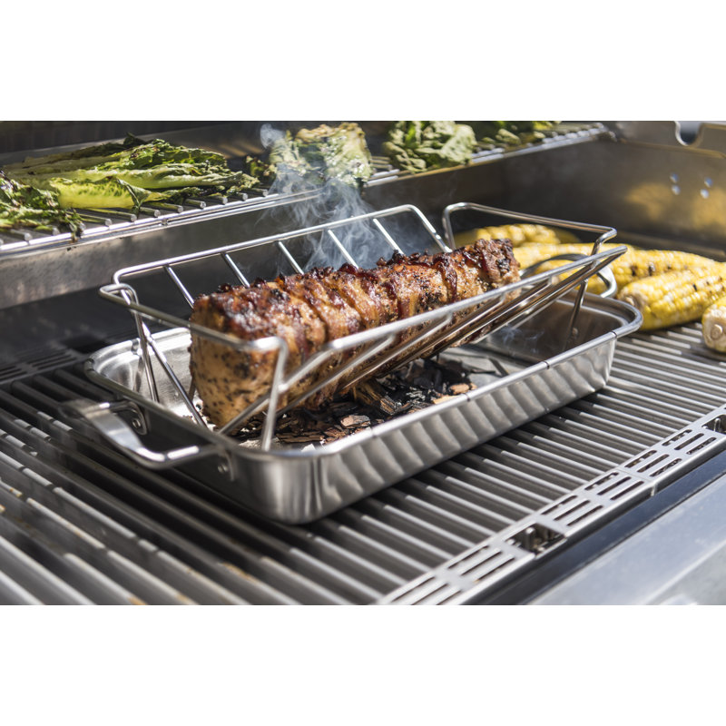 SABER Grill Roasting Pan & Cutting Board, Stainless Steel