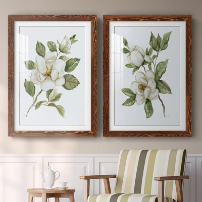 «Magnolia Morning I», reproduction encadrée de qualité supérieure - prête à être accrochée
