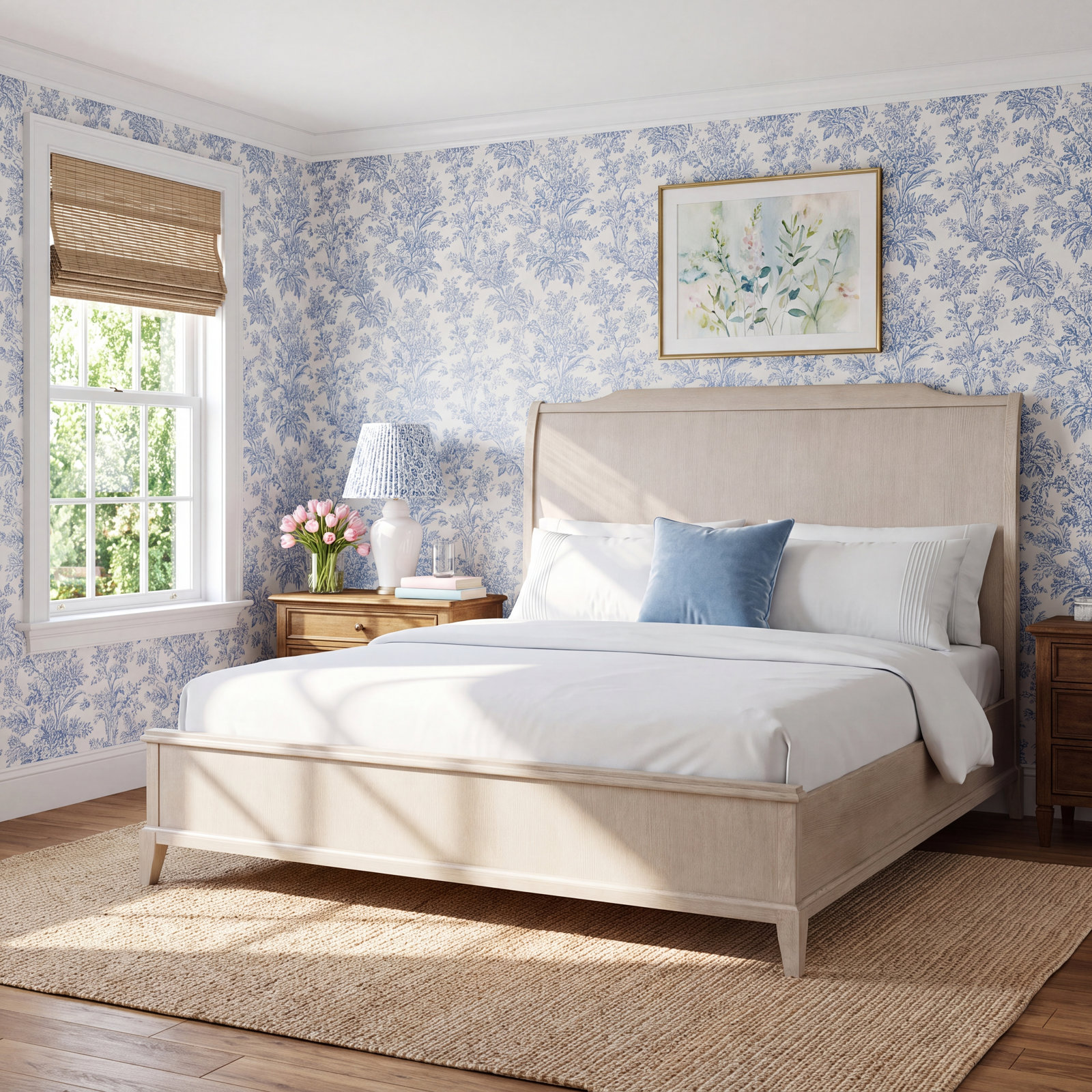 Nadine Solid Wood Oak Bed, King