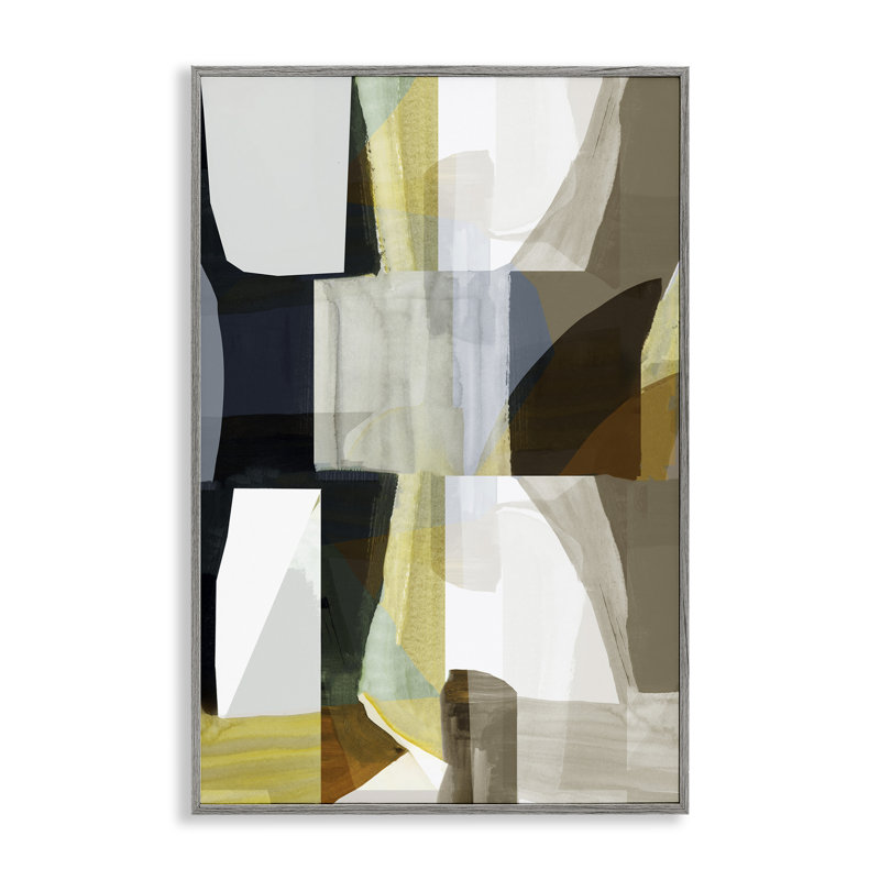 Geometric with Blocks Framed Giclee Art by cartissi, Farmhouse Grey Framed Giclee, 30" H x 20" W