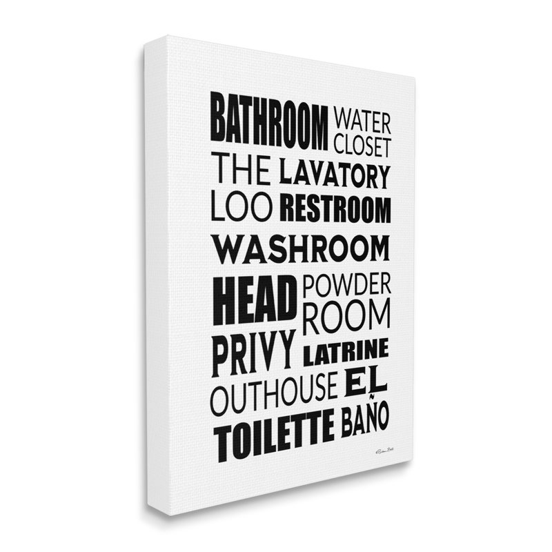 Impression sur toile tendue, "Loo phrases" par Susan Ball, H 20 po x l 16 po x P 1,5 po