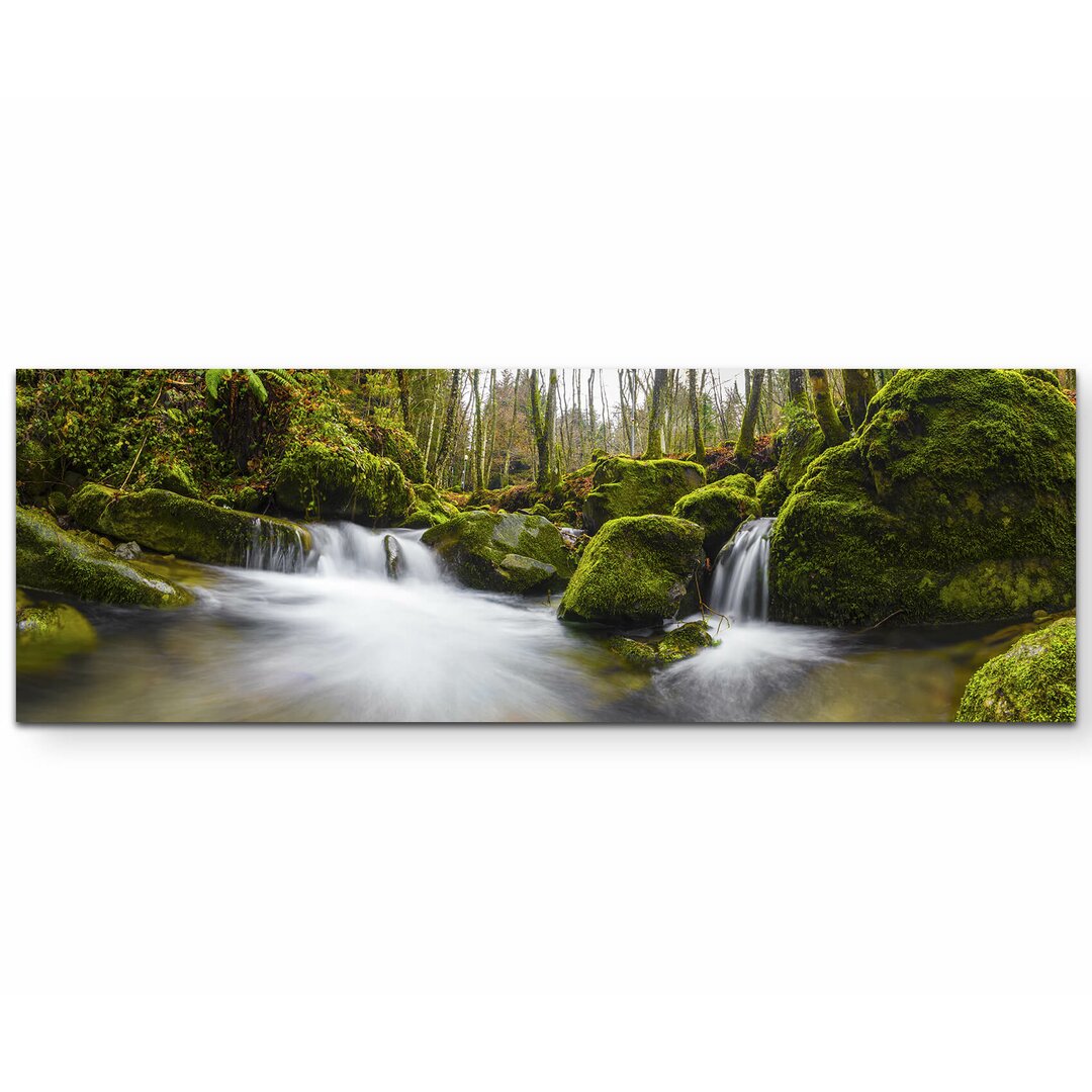 Leinwandbild Wasserfall im Herbst