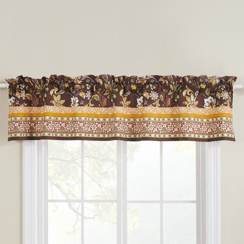 Cantonnière au chocolat Audrey Greenland Home Fashions - H 16 po x l 84 po avec passe-tringle et passe-tringle de 2 po