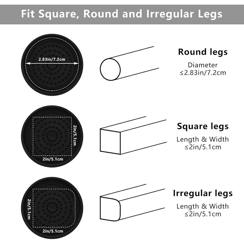 4 Sets Furniture Risers Bed Risers, Heavy Duty Roun...