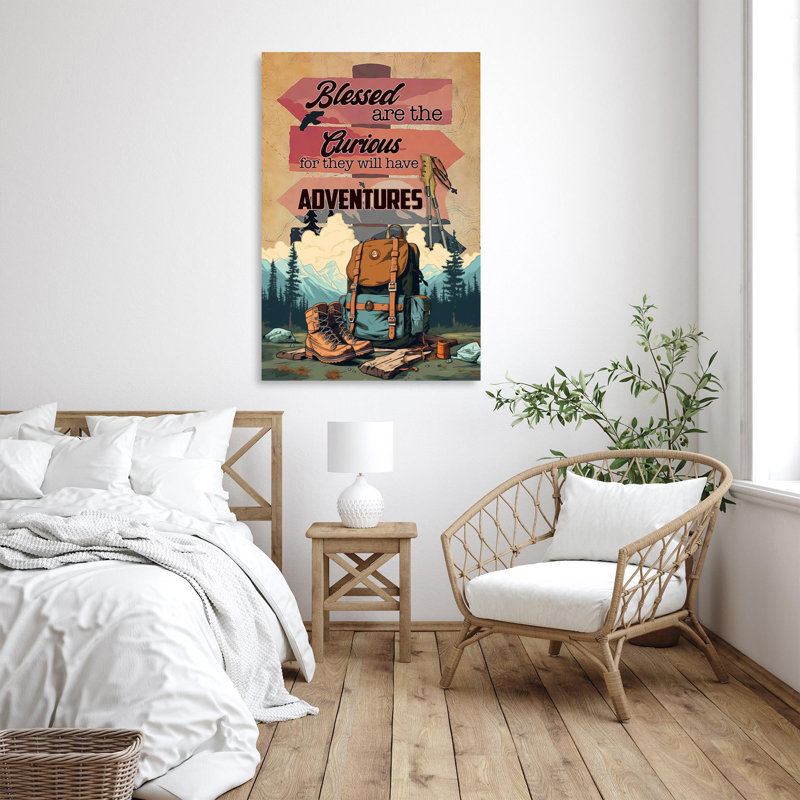 Randonnée pédestre, ils auront des aventures sur toile, impression, H 36 po x l 24 po x P 1,25 po
